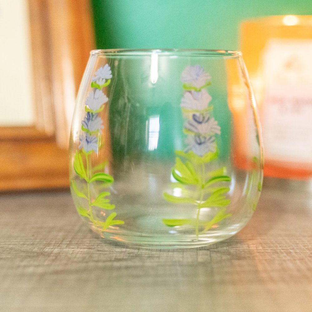 Vintage Hand Painted Drinking Glass